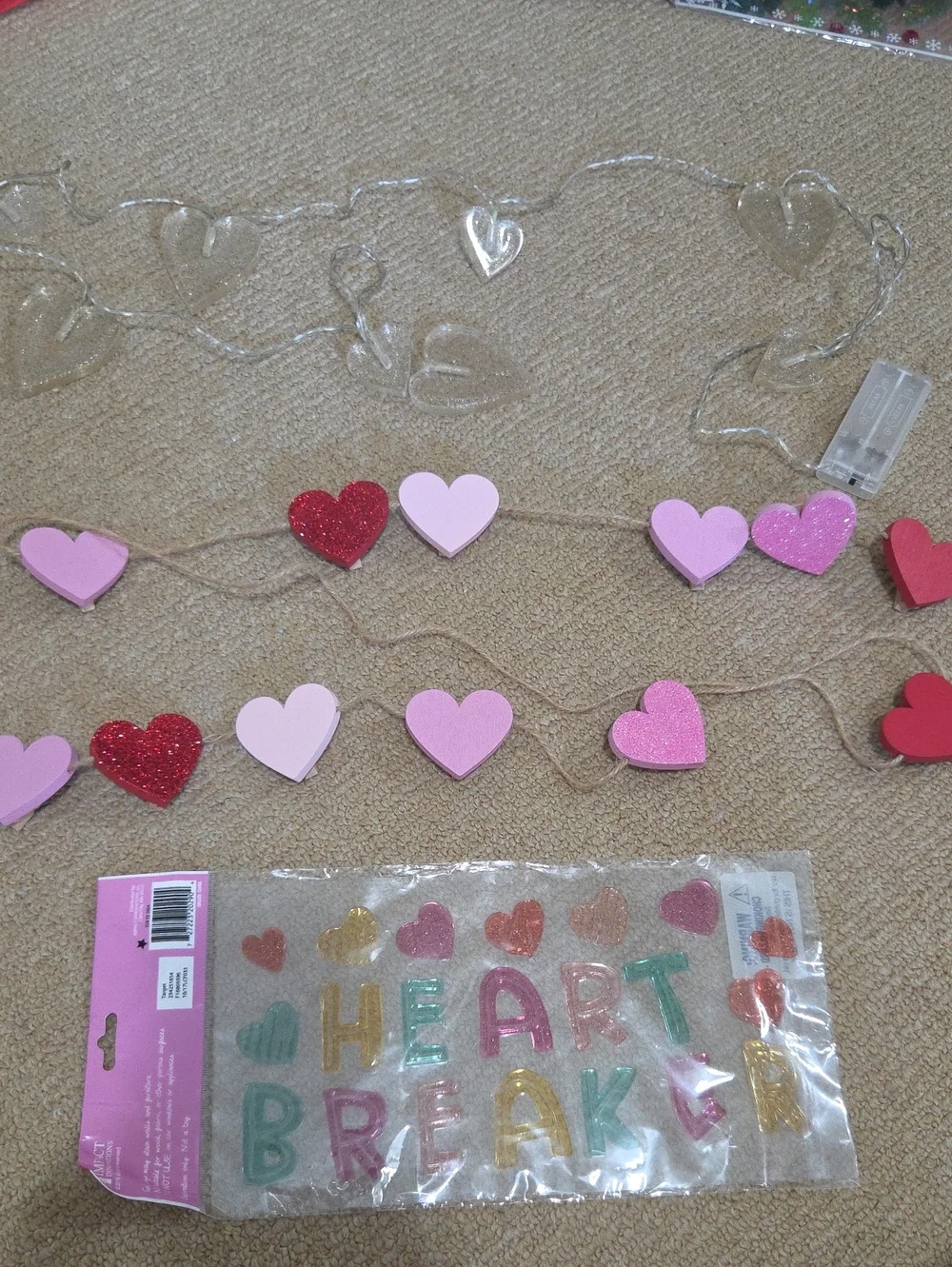 Heart Garland String Lights - Pink and Red Heart Party Decor